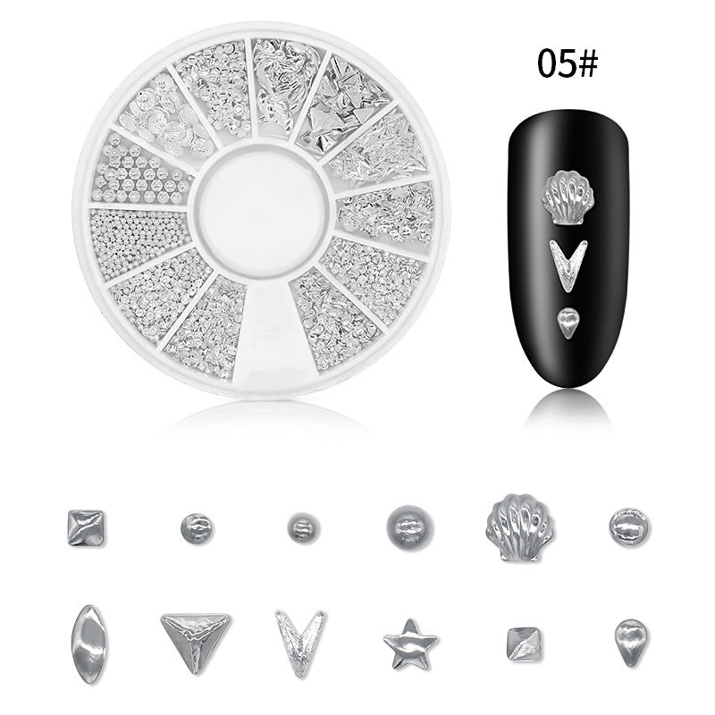 Wholesale Nail Art Rivets Star and Moon Metal Alloy Nail Decoration Hollow Nail Art Diamonds